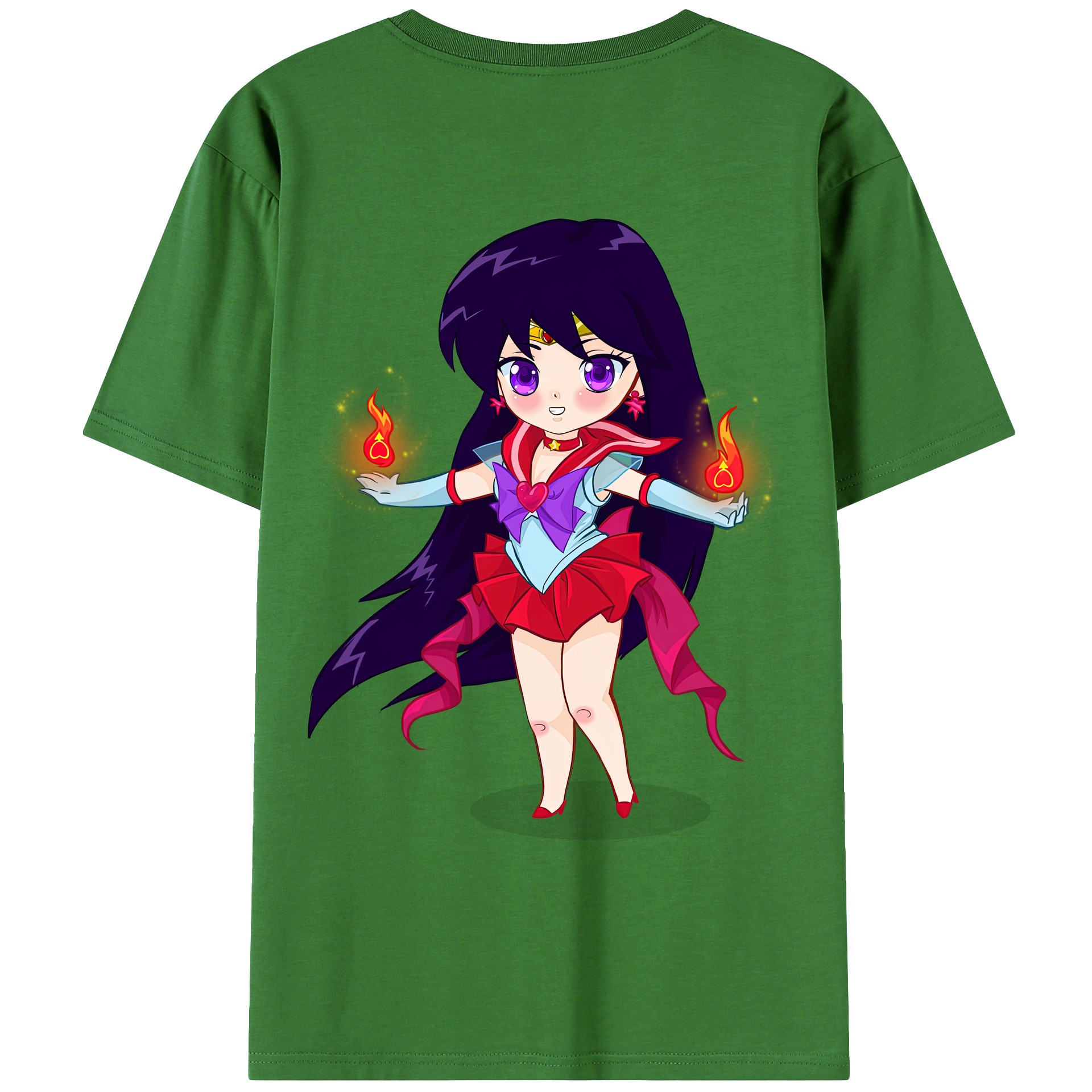 （画像用） 美少女戦士セーラームーン 火野レイ ひの レイ Sailor Moon Hino Rei （セーラーマーズ,Sailor Mars） レディース半袖Tシャツ(バックプリント)